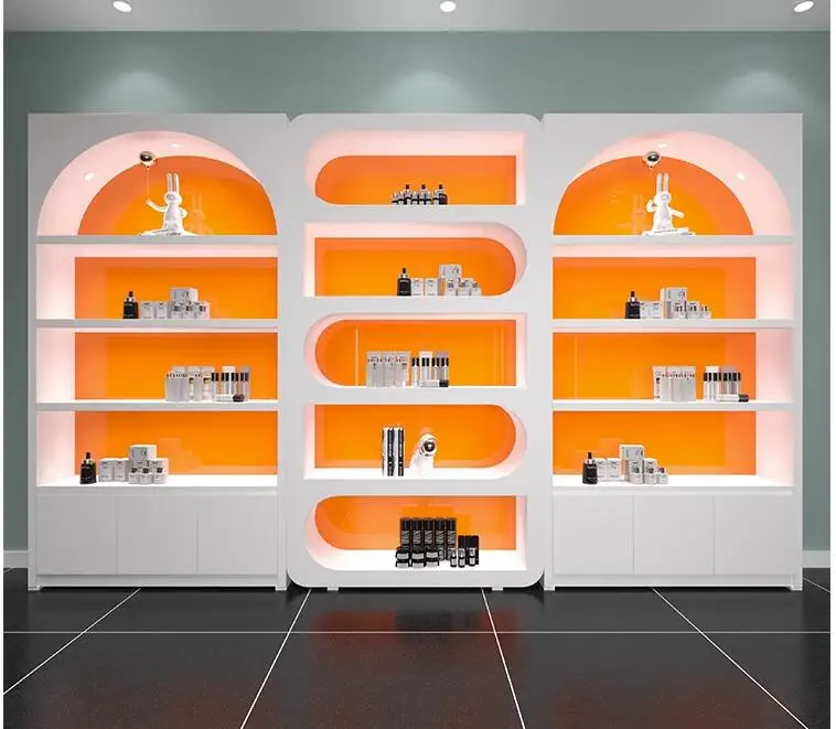 

Beauty salon product cabinet cosmetics display cabinet baking paint studio cabinet shoes bag display cabinet barbershop display