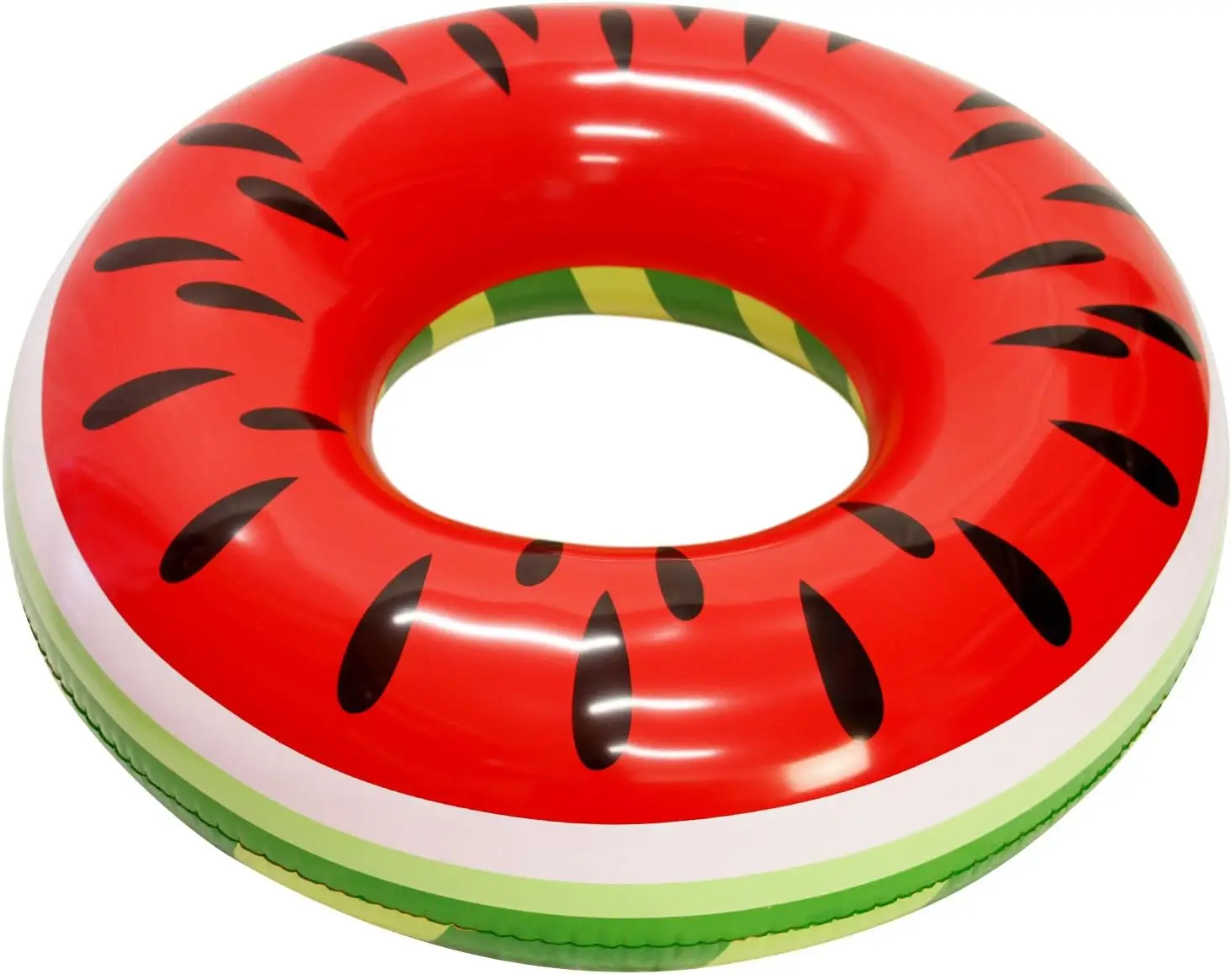 Anneau de piscine gonflable géant de pastèque de 4 pieds, flotteur amusant pour enfants, jouet de fête de natation, radeau de salon d'été