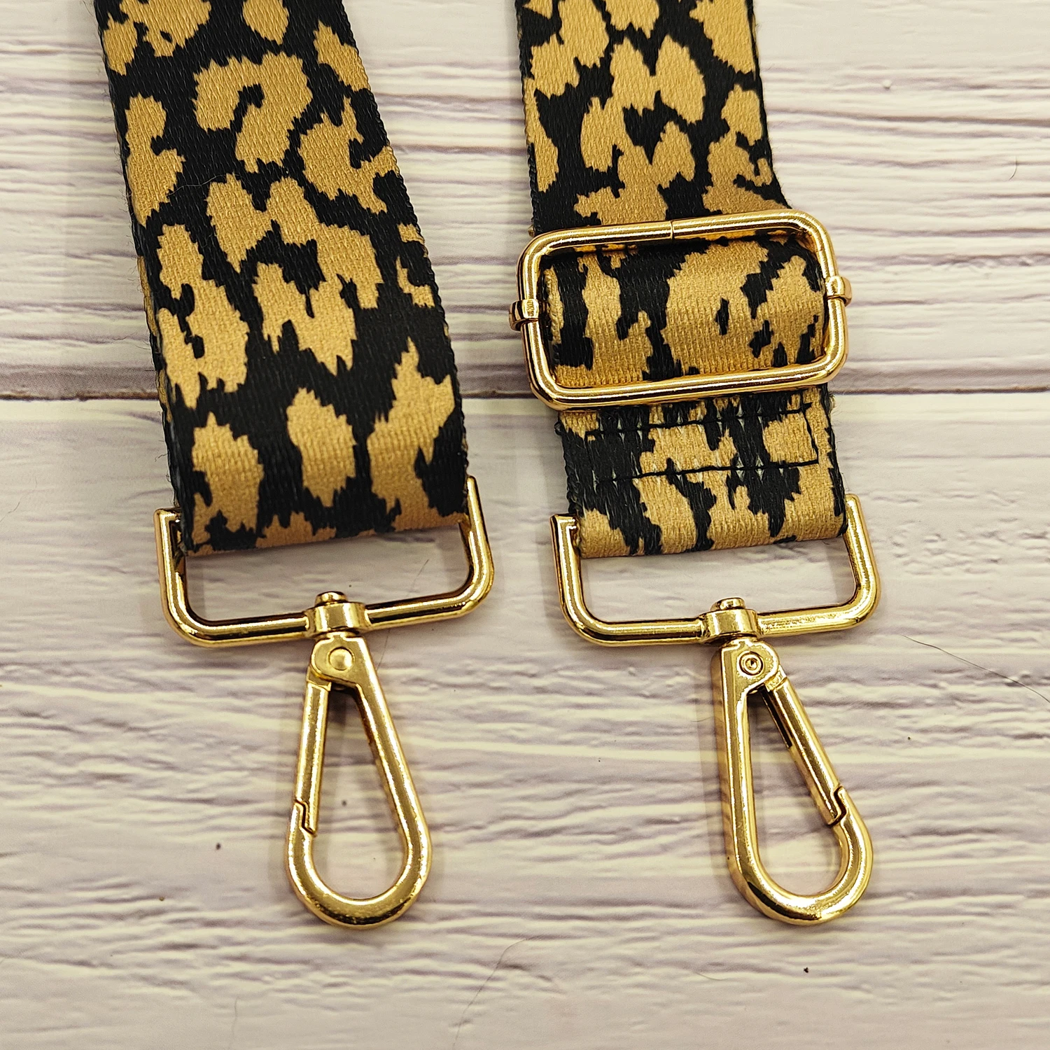 Alça de ombro com estampa de leopardo elegante e versátil, alça de bolsa de ombro única ajustável, acessórios de bagagem substituíveis