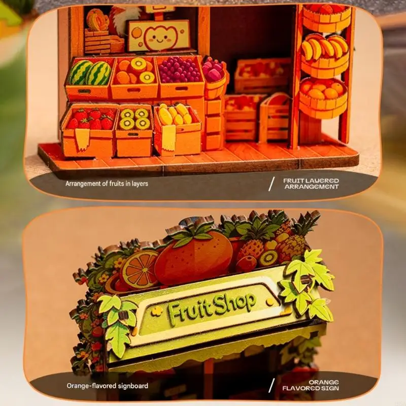 Fridge Front Accent with Back and Wooden Hand-Assembled Look