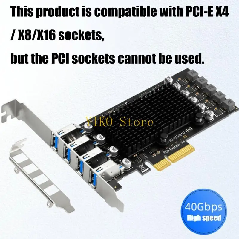 K32C PCIE Card USB 4 พอร์ต USB ตัวคูณ PCIe ถึง USB 3.2 10GBPS USB3.2 การ์ดขยาย