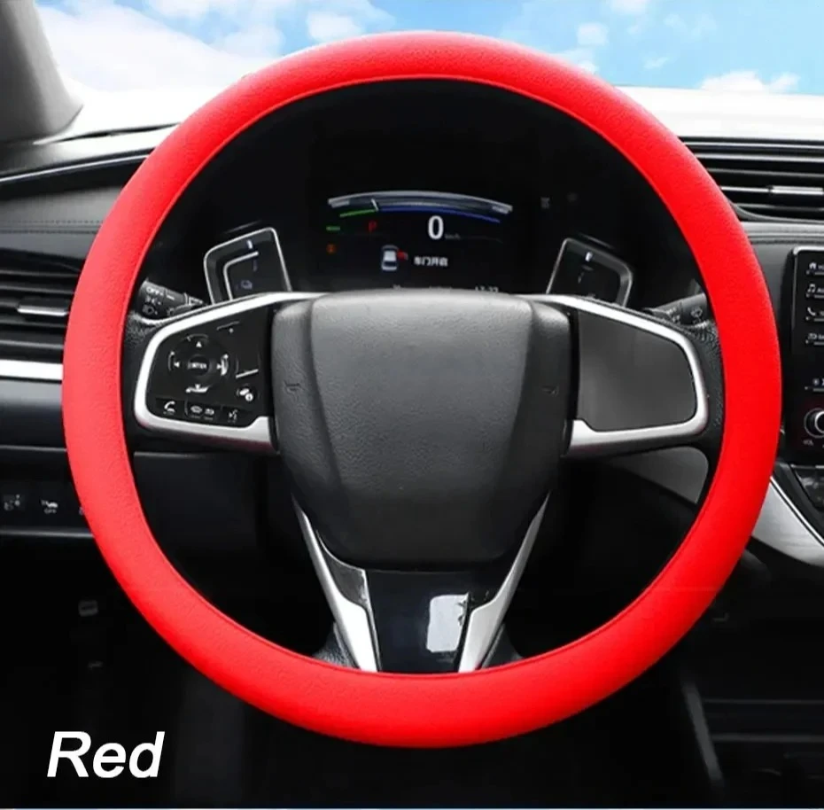 Silica Gel Steering Wheel Cover Full Surrounded Elastic Car Steer Wheel Protector Anti Slip Universal for 33cm-40cm