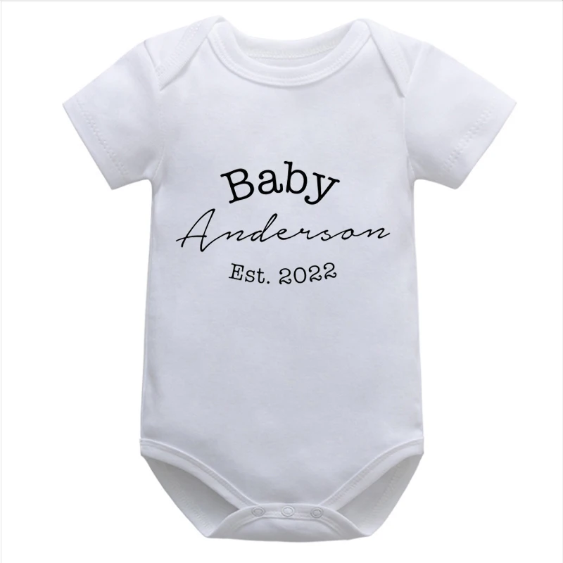 Personalized Baby Name Est 2022 Onesie Custom Name Baby Girl Clothes Modern Baby Name Onesie Baby Announcement Bodysuit