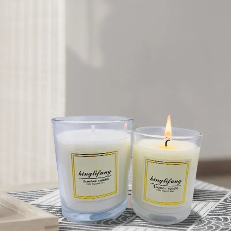 A glass scented candle, a ghee lamp gift, a festive transparent fragrance gift, and environmental protection
