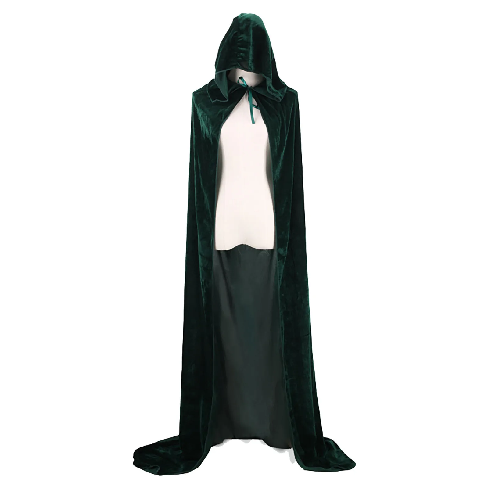 Capuchon Mantel Cosplay Middeleeuwse Lange Cape Halloween Party Vrouwen Mannen Volwassen Lange Mage Hekserij Wicca Gewaad Verbergen Jurk Reenactment