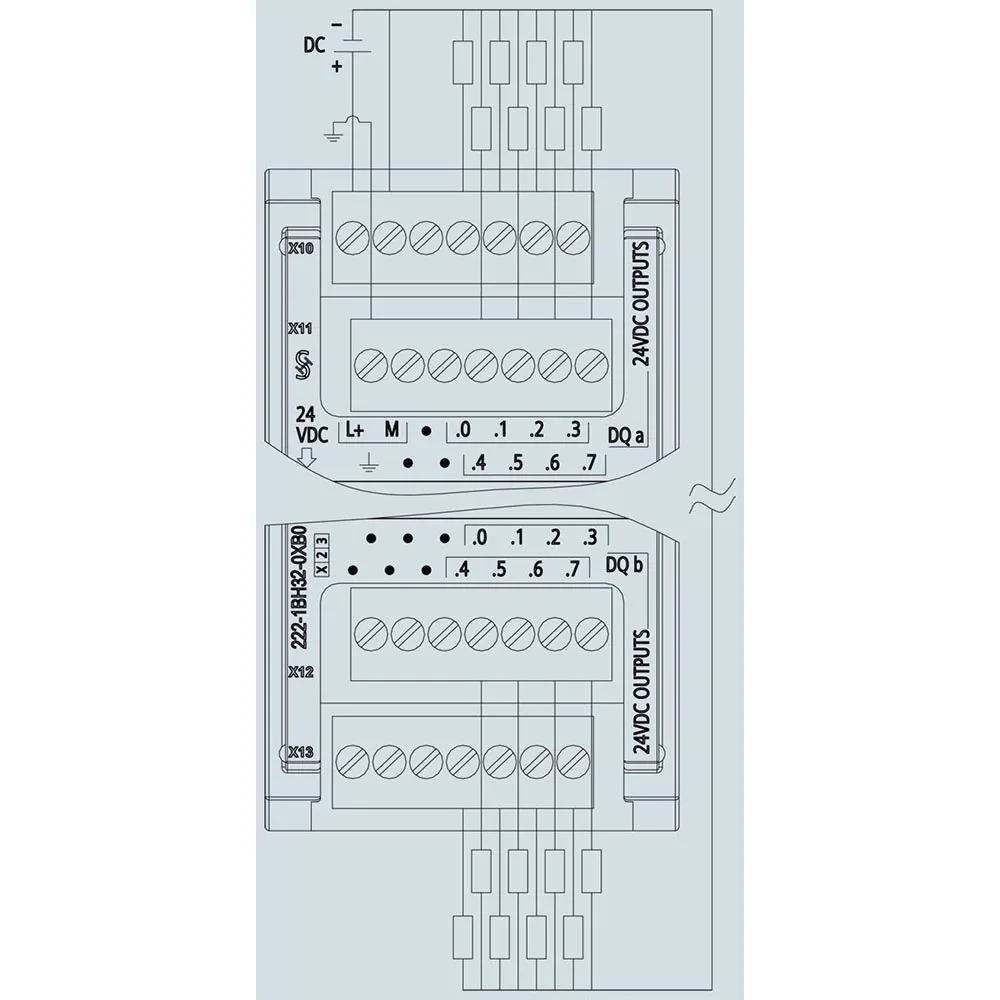 الإخراج الرقمي الصناعي 6ES7222-1BH32-0XB0 وحدة 16 DO 24V DC الترانزستور 0.5A PLC وحدة تحكم لأنظمة الأتمتة