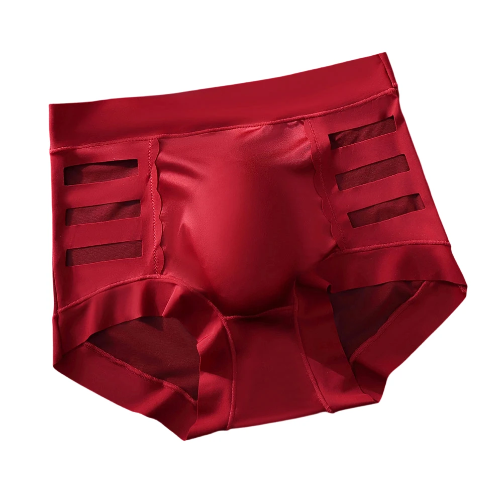 Men's Thin Seamless Lace Ice Silk Briefs Stretch Men's Boxer See Through Underwear 3D Bulge Pouch Solid Extreme Men's Panties