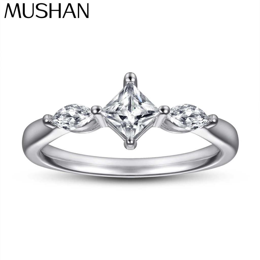 

MuShan Jewelry 925 Sterling Silver Elegant Engagement Ring 7A Cubic Zirconia Women Anniversary Rings Bands Women Gift