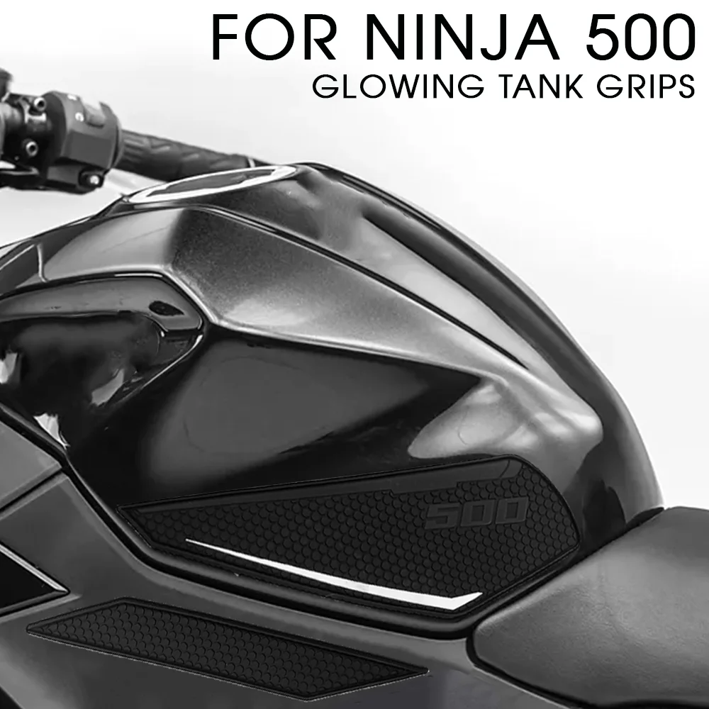 for NINJA 500 Z500 Glowing Tank Grips for KAWASAKI NINJA500 Z 500 Accessories Fluorescent Fuel Tank Pad ninja500 Anti-slip Decal