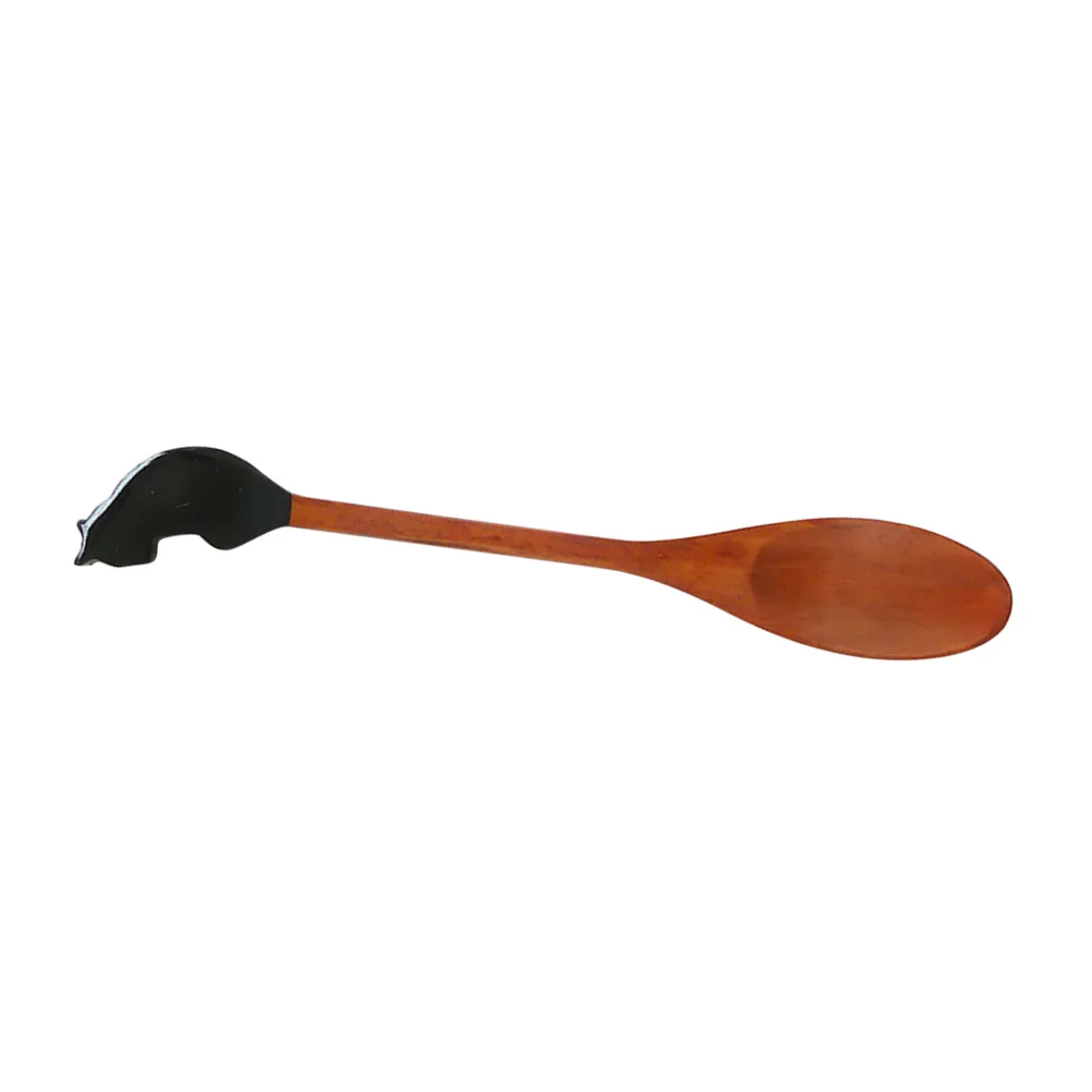 

Cat Wooden Spoon Easy to Clean Spoons for Tea Coffee Tableware Bamboo Eating Non-toxic