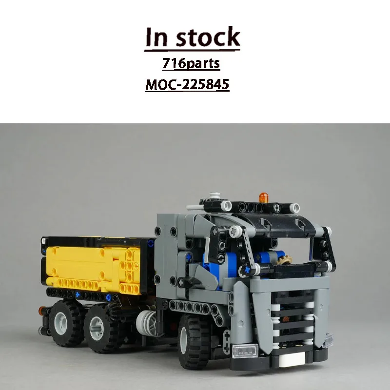 

MOC-225845 New City Flat-Nose Semi-Dump Truck Building Block Model 716 Parts MOC Creative Boys Children Birthday Toy Gift