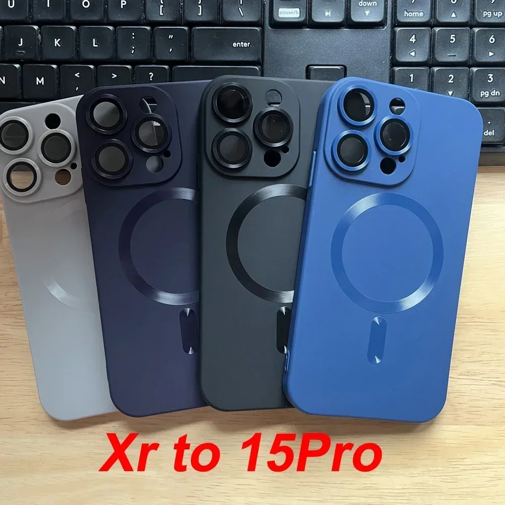 Customized Matte Magnetic Phone Case for IPhone XR To 15Pro IPhone XR Like 15Pro Soft Case Xr Modified To 15p Protect Back Cover