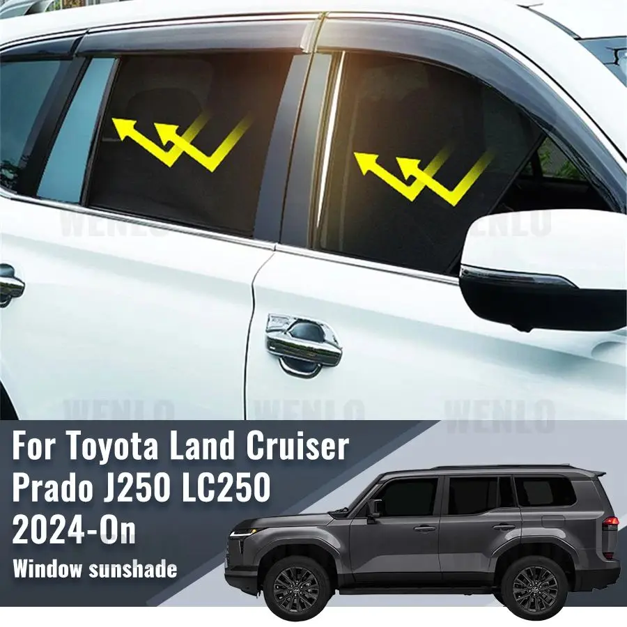 

For Toyota Land Cruiser Prado J250 LC250 2024 2025 Car Sunshade Magnetic Front Rear Windshield Curtain Side Window Sun Shade