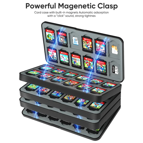 Imagen 2 del producto Funda de almacenamiento 96 en 1 para tarjetas de juego, funda protectora OLED para Nintendo Switch, accesorios para tarjetas de juego Switch/Switch Lite