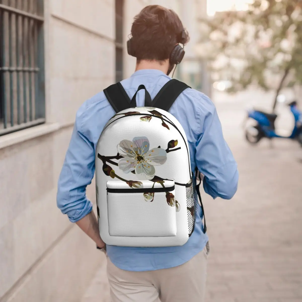 

Japanese Sakura Cherry Blossoms Backpack Student BookBag Kids School Bag Computer Shoulder Bags for Men Women