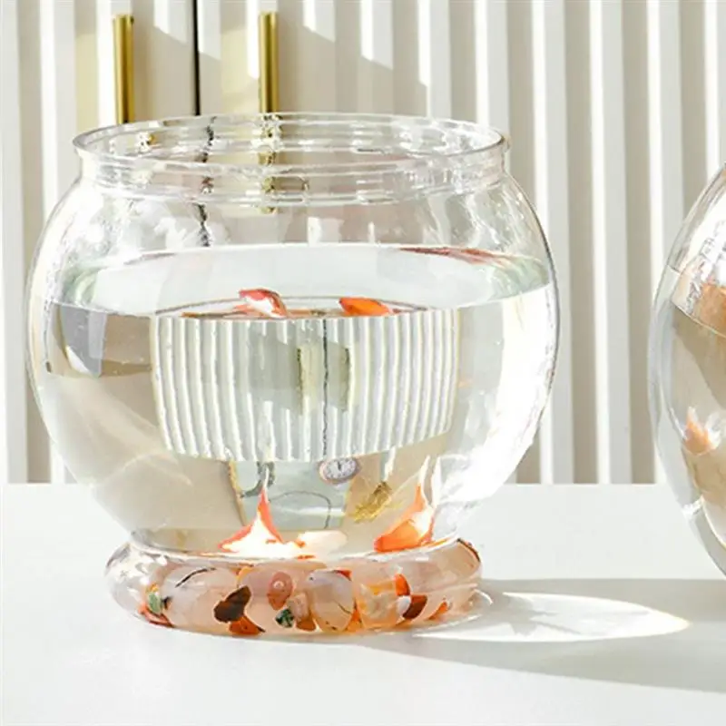 Plastic Fish Bowl Mini Fish Tank Round Unbreakable Aquarium Transparent Vase Aquarium Clear Globe Hydroponic Planter Vase Pot