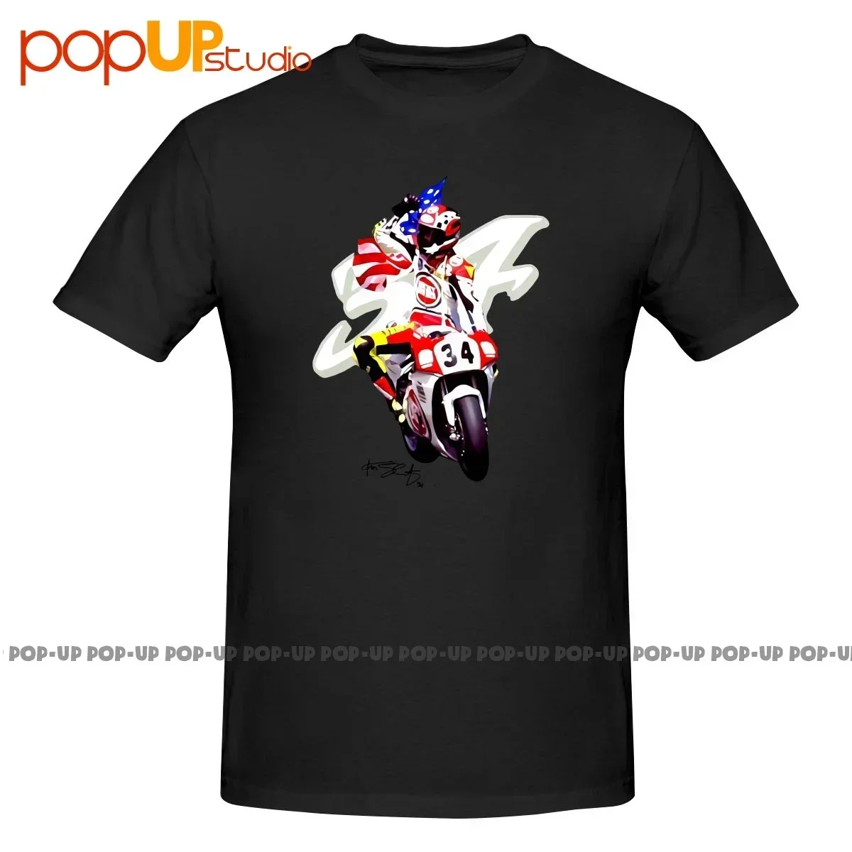 Kevin Schwantz The Wheelie King Of The Mountain Signature Shirt T-shirt Tee Cute Fashion