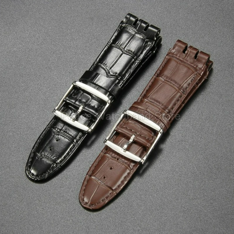 

Аксессуары для часов из натуральной кожи, мягкая гибкость, дышащий дизайн для Swatch YOS401 YOS449 YOS48, ремешок для часов из воловьей кожи 23 мм