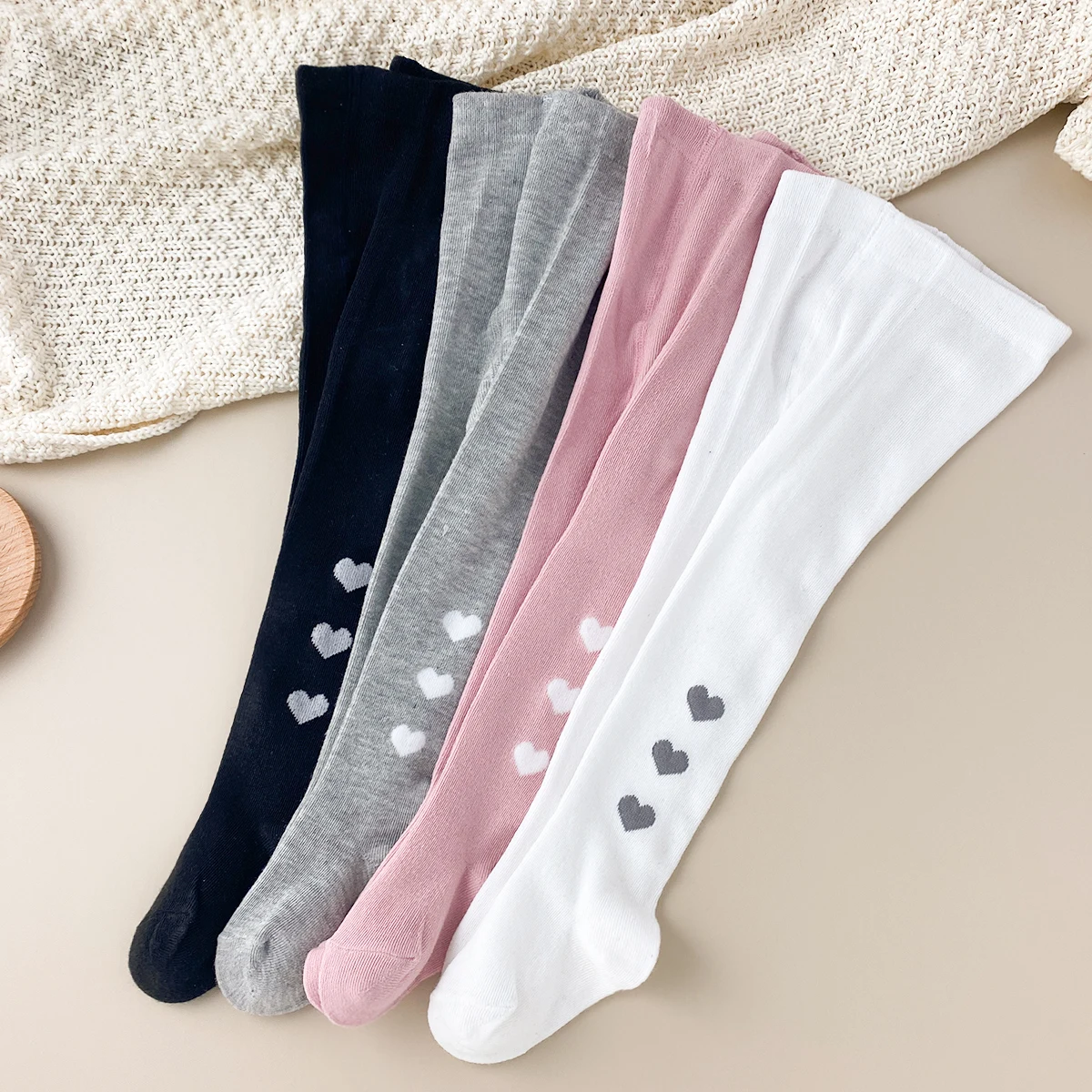 2 Pairs Baby Girl's Leggings and Tights, Children's Pantyhose, Baby Toddler Leggings Socks Suitable for Wearing in All Four Seas view 4