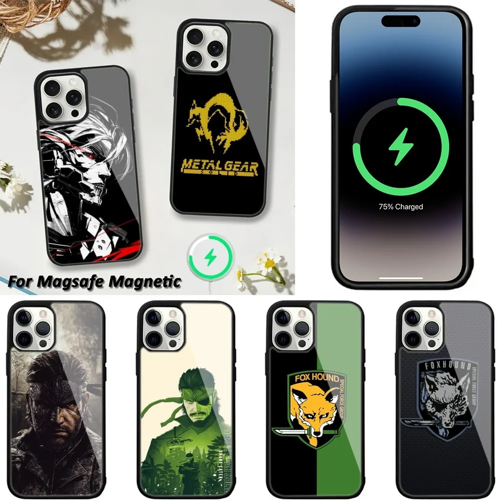 Metal G-Gear Solid Phone Case For iPhone 15,14,13,12,11,Plus,Pro,Max,Mini,Magsafe,Magnetic,Wireless,Charging