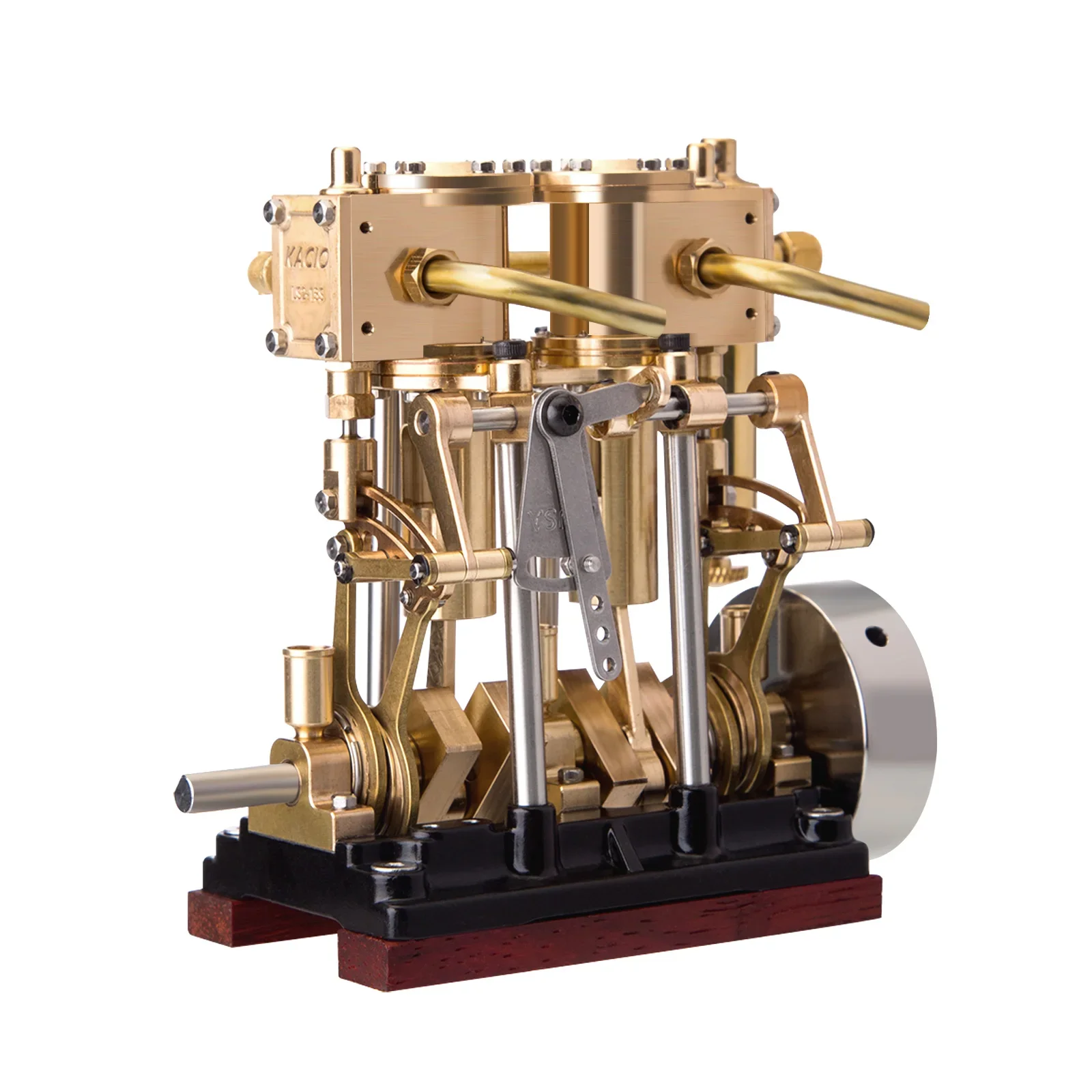 KACIO LS2-13S Vertical Two-Cylinder Reciprocating Steam Engine Model With Oil Cup Forward Reverse For 80-120CM Steam Model Ship