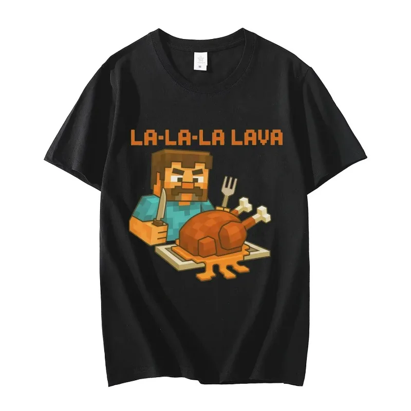 La-La-La Lava Chicken Jockey Funny Meme T Shirt High Quality Fashion Oversized T-shirt Men Women Casual Short Sleeve T-shirts