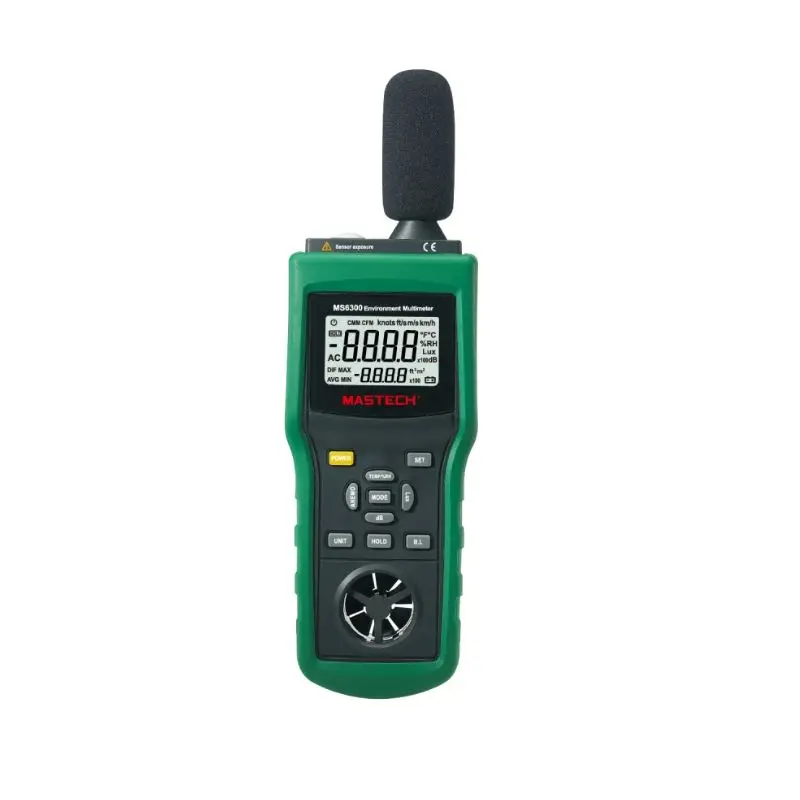 MASTECH MS6300 Environmental Detector Thermohygrometer Illuminance and Anemometer Noise Meter