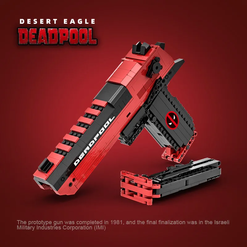 

8 видов креативных конструкторов-пистолетов Desert Eagle MOC, технические блоки, способные стрелять пулями, сборные кирпичики, игрушка-подарок для мальчика