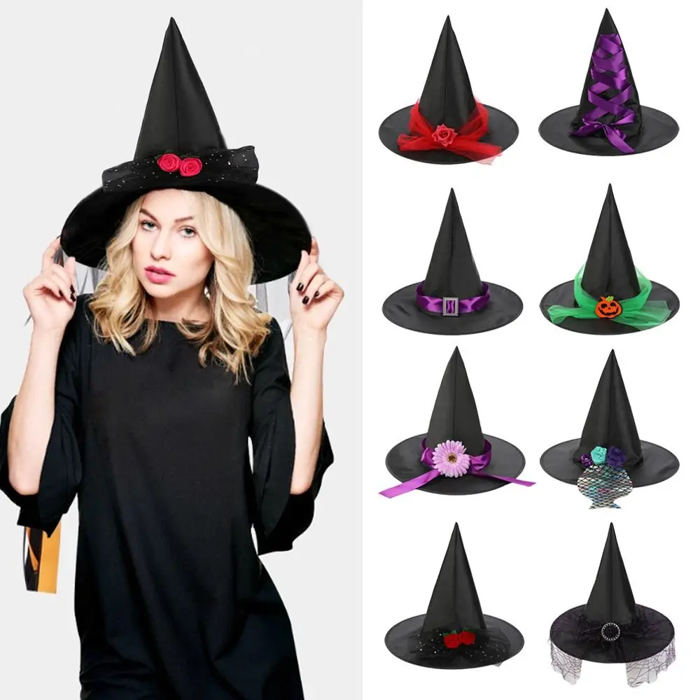 Halloween Sorcerer Hat Cosplay Props Witch Magic Academy Cap Witch Hat for Party Masquerade Hat Festival Decor Accessories