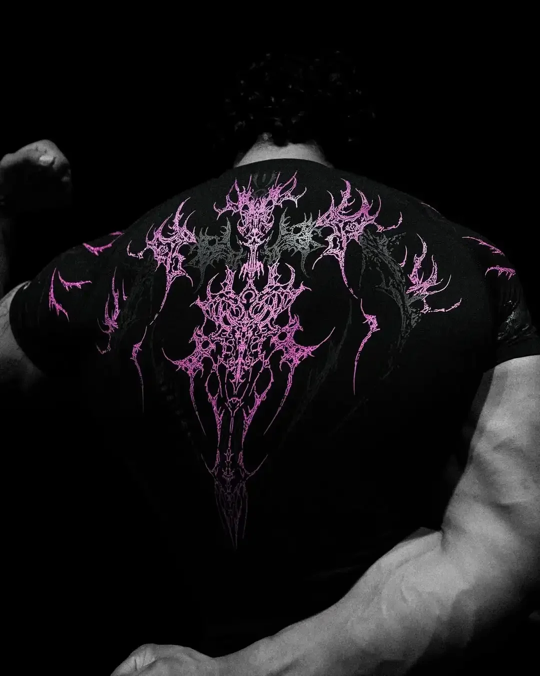 

Y2K American style Gothic Darkness Pattern Fitness Shirts Cotton Breathable Quick Dry Fit Men Women Gym Sportswear Trendy Tee