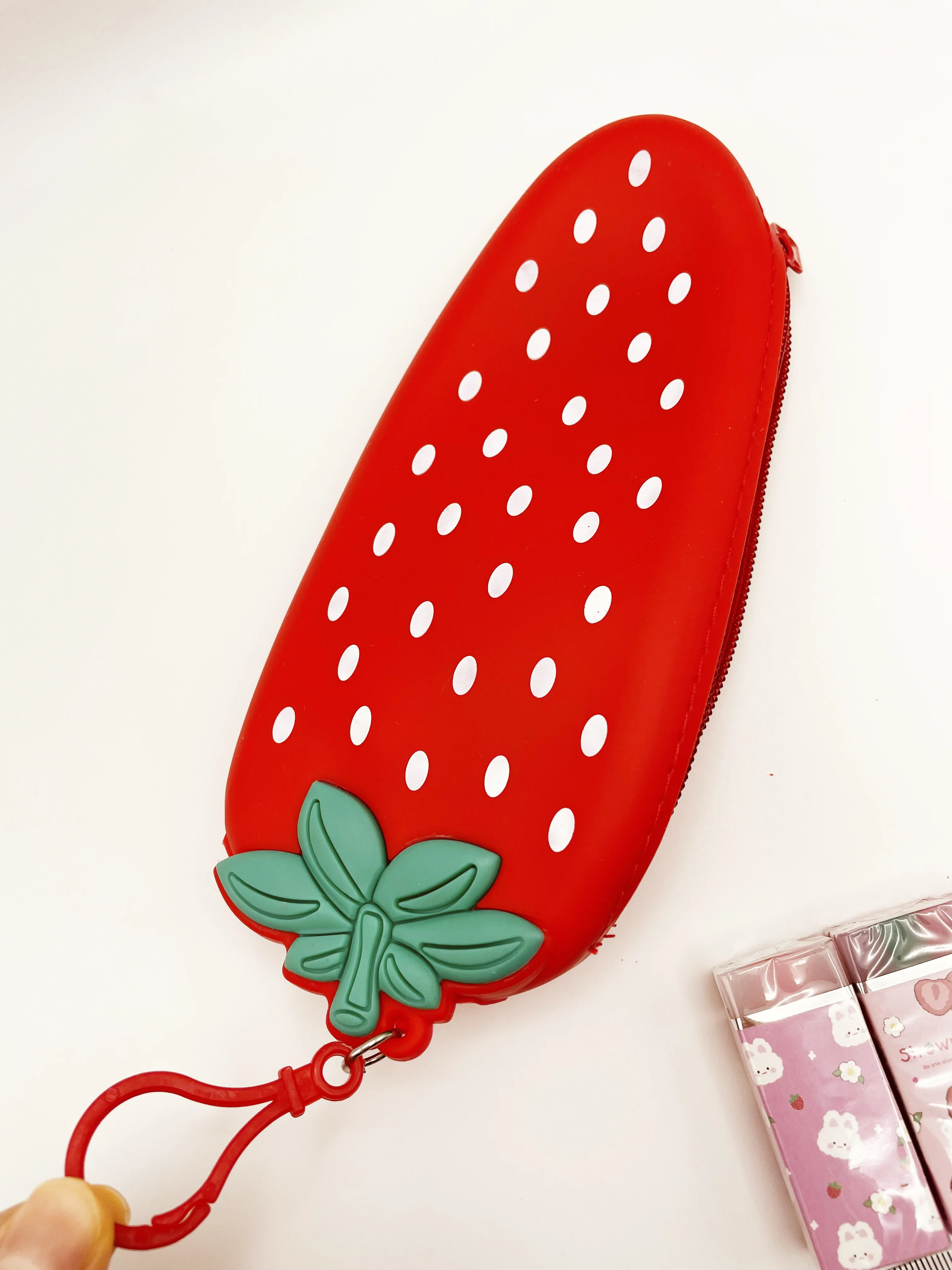 Sharkbang Kawaii Strawberry Series Pencil Case Journal Notebook Gel Pen Ruler Scissors Eraser Stationery Supplies