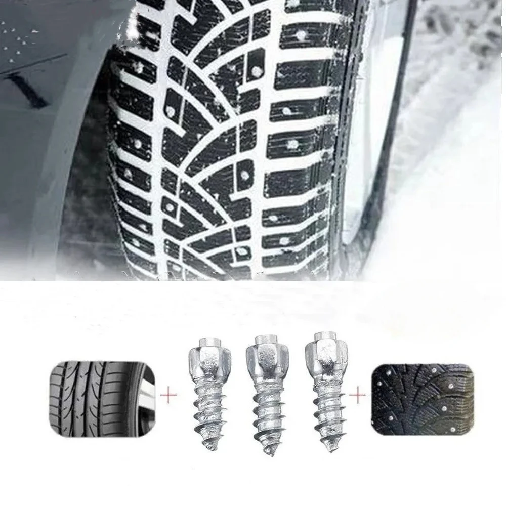 300PCS  4x9mm Anti-Slip Car Snow Screw Tire Studs Anti Skid Falling Spikes Wheel Tyres Anti-ice for Car Motorcycle Bicycle ATV