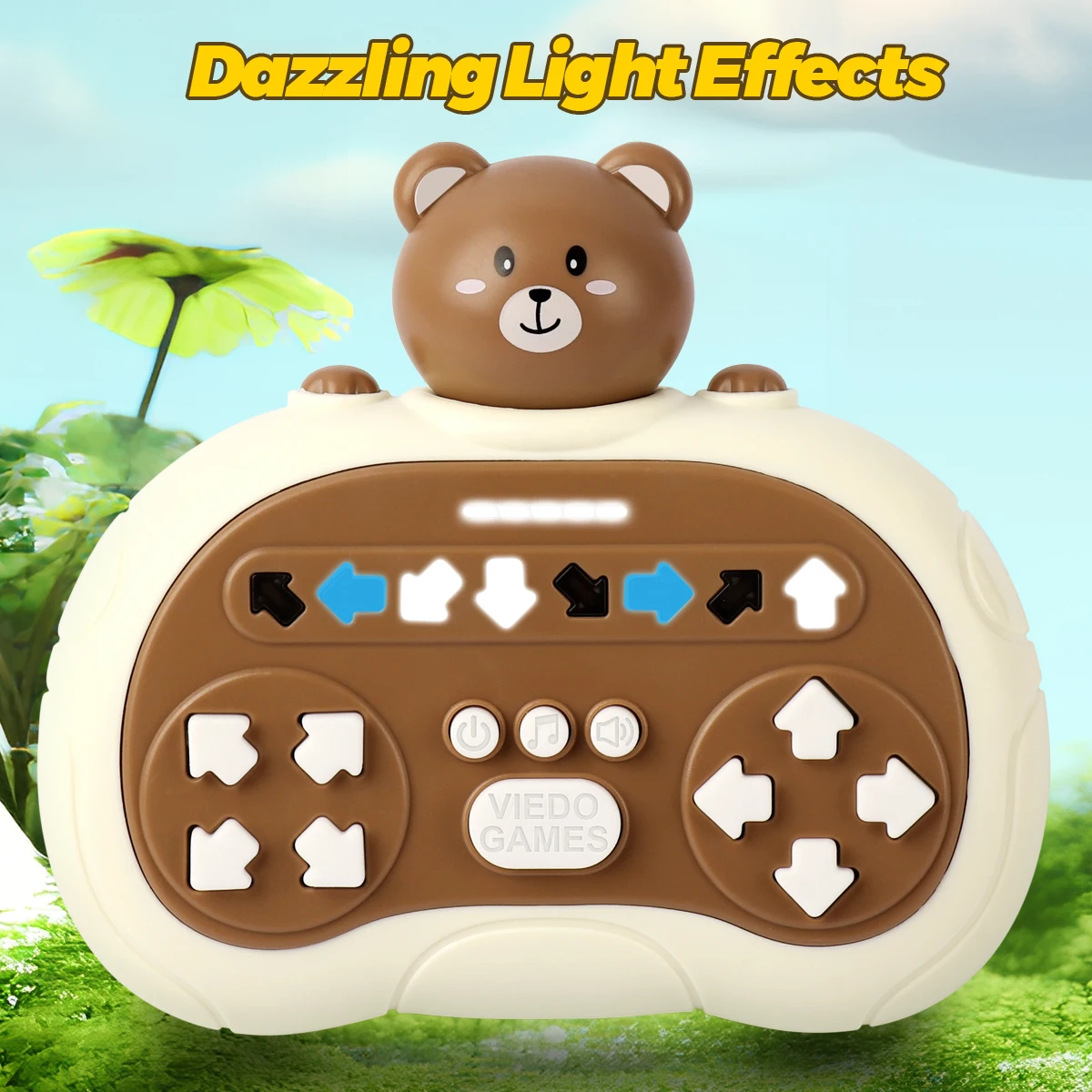 Music Rhythm Quick Push Game Kids Toys Electronic Finger Dance Handheld Game Machine Hand-eye Sensory Training Fidget Toys Gift