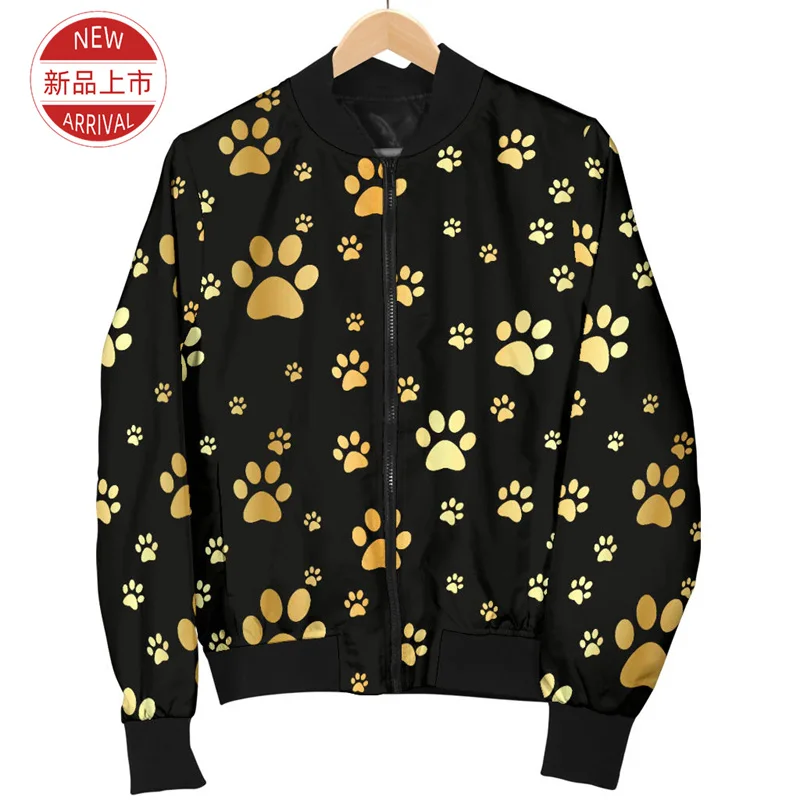 Harajuku Cute Dogs Paw 3D Printing Jacket Funny Doggy Claws Graphic Lapel Jackets For Women Fashion Streetwear Mens Clothing Top