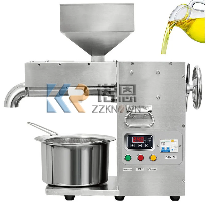 

Automatic Mini Household Oil Press Machine Peanut Pumpkin Palm Sunflower Squeezing Flaxseed Olive Oil Extraction Equipment