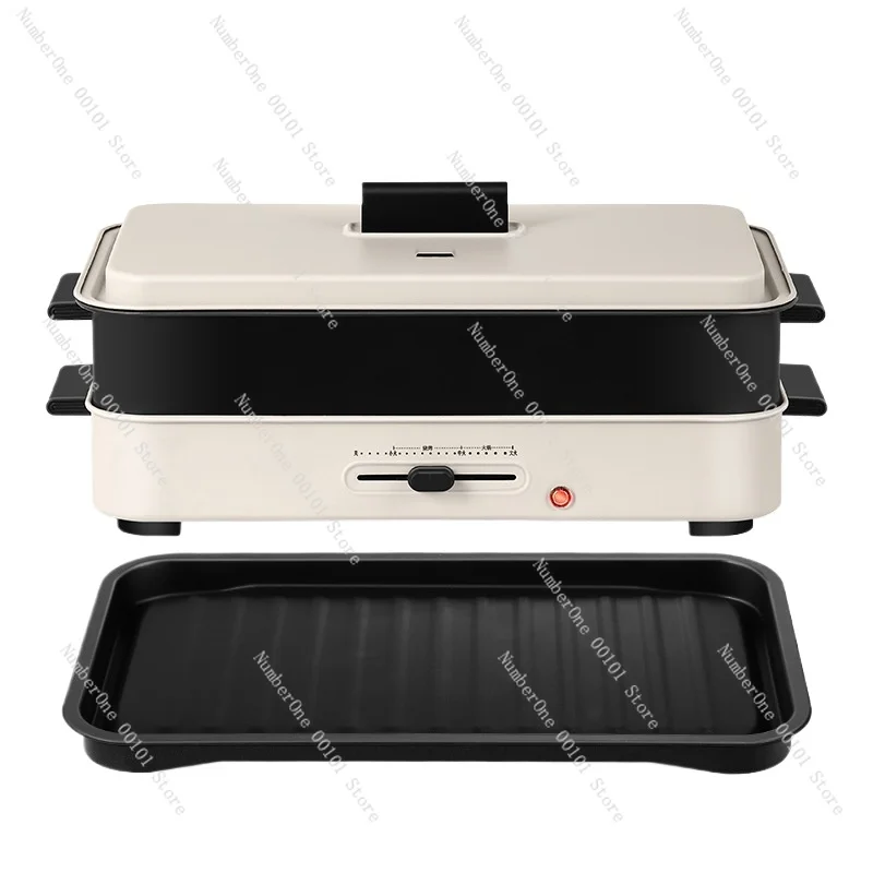 Multifunctional Home Cooking Pot with Grill, Split Hot Pot, Electric Stew Pot, Kitchen Appliance
