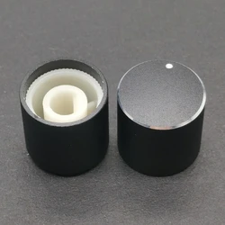 1pcs Black 17X17mm Aluminum Alloy Potentiometer Knob Cap Encoder Volume Control Audio Knob for 6mm Shaft Hole (D-axis)