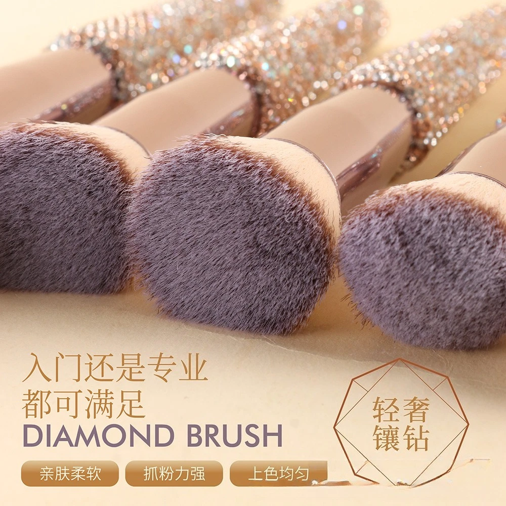 Luxury Diamond Inlaid Makeup Brush 18Pcs Set Rhinestone Cosmetic Brushes Powder Blush Makeup Tool