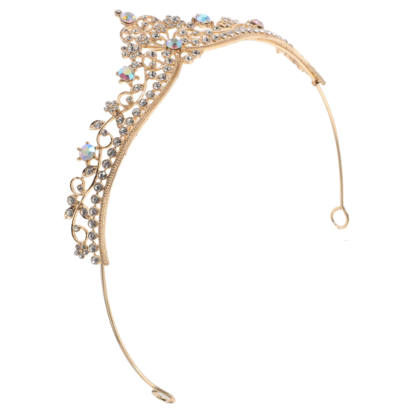 

Golden Rhinestone Tiara for Birthday Crown Headband Princess Headdress Women Party Prom Wedding Ceremony Photo Prop