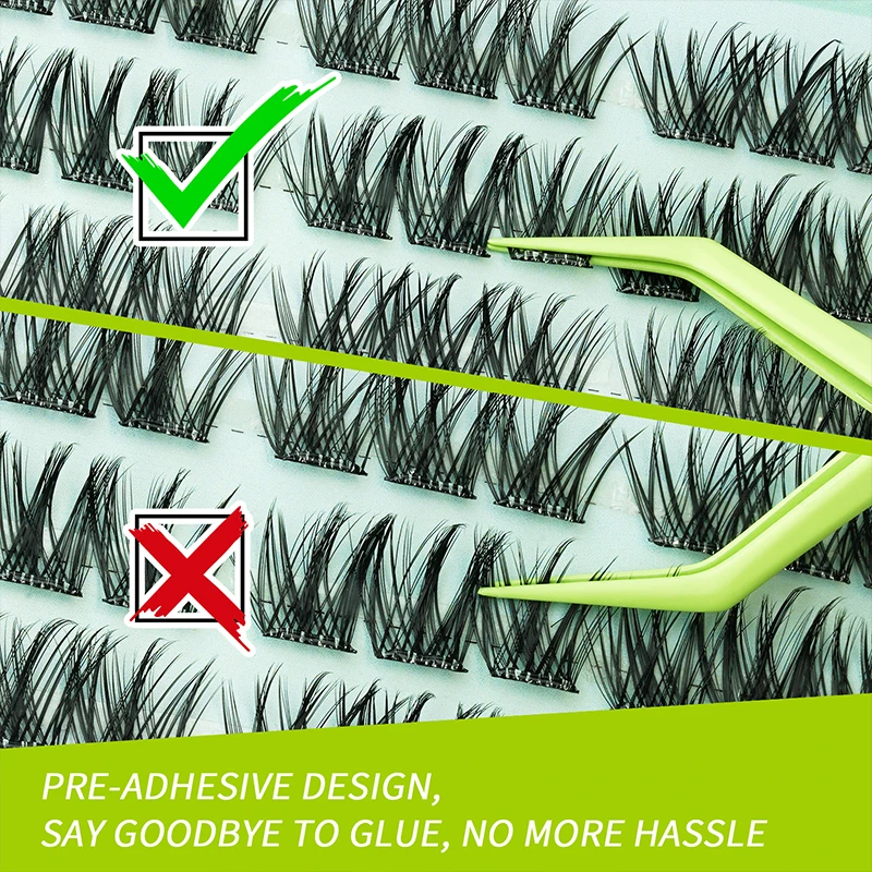 JIZI-LASH cils auto-adhésifs sans colle tournesol naturel faux Extension de cils bricolage cils grappe outils de maquillage