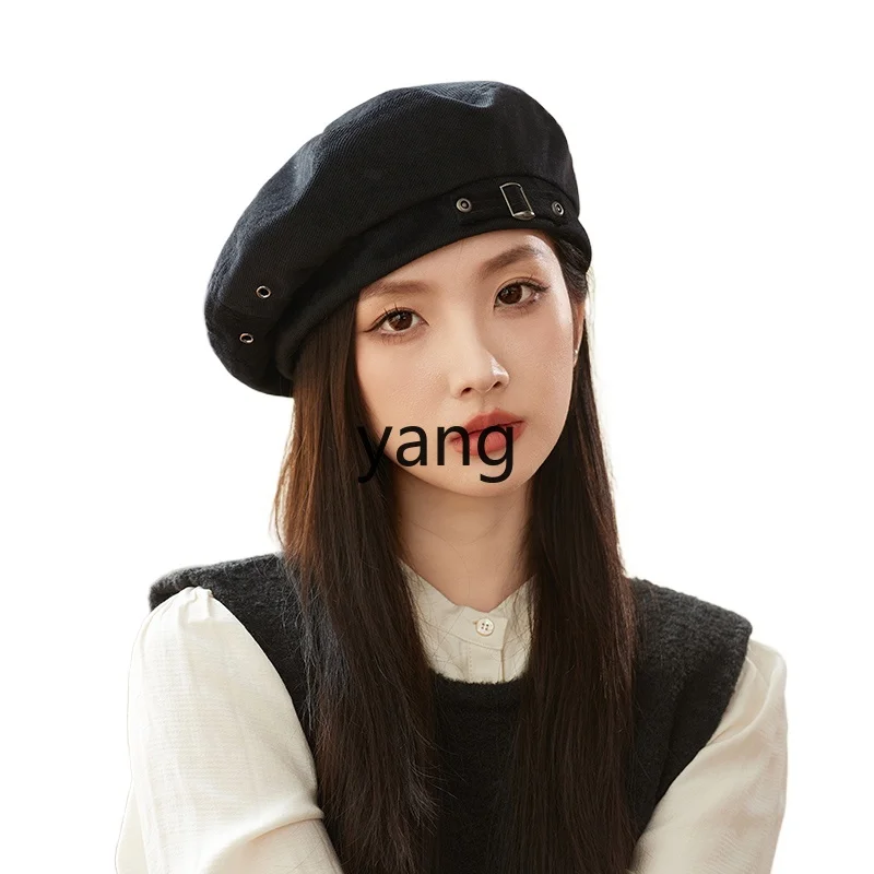 

LMM new autumn big head circumference painter hat Korean retro versatile face small bud hat