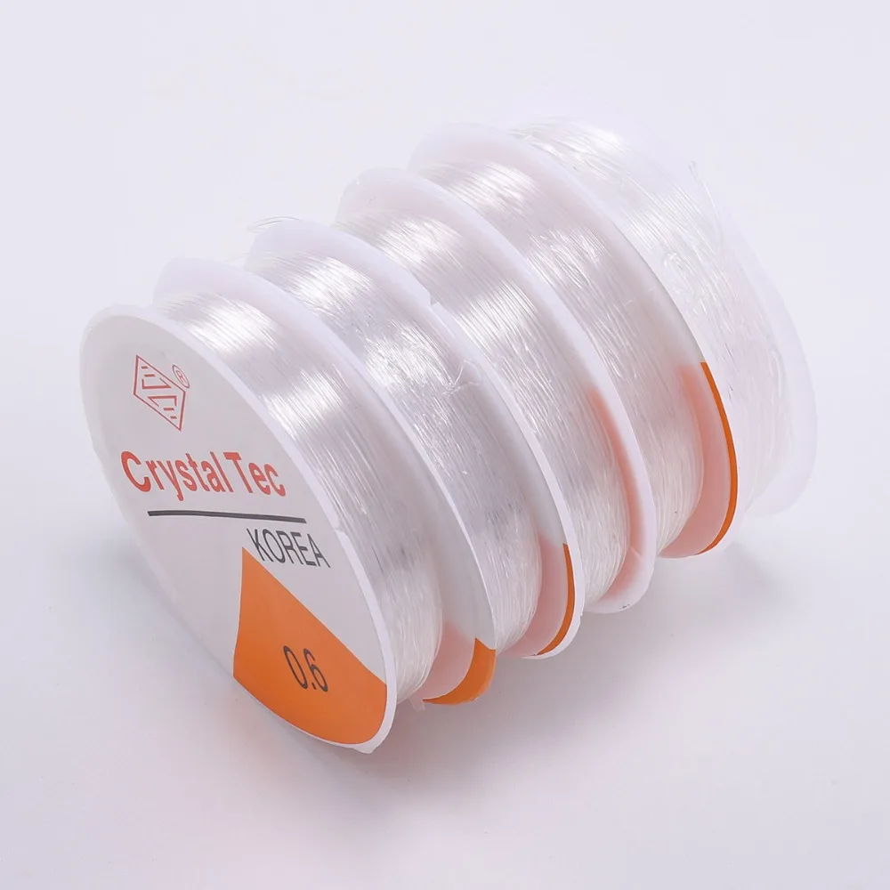 Белый кристалл, эластичный шнур для бусин, гибкие эластичные хрустальные бусины, нить 0,5 0,6 0,7 0,8 1,0 мм, эластичная проволока для изготовления ювелирных изделий