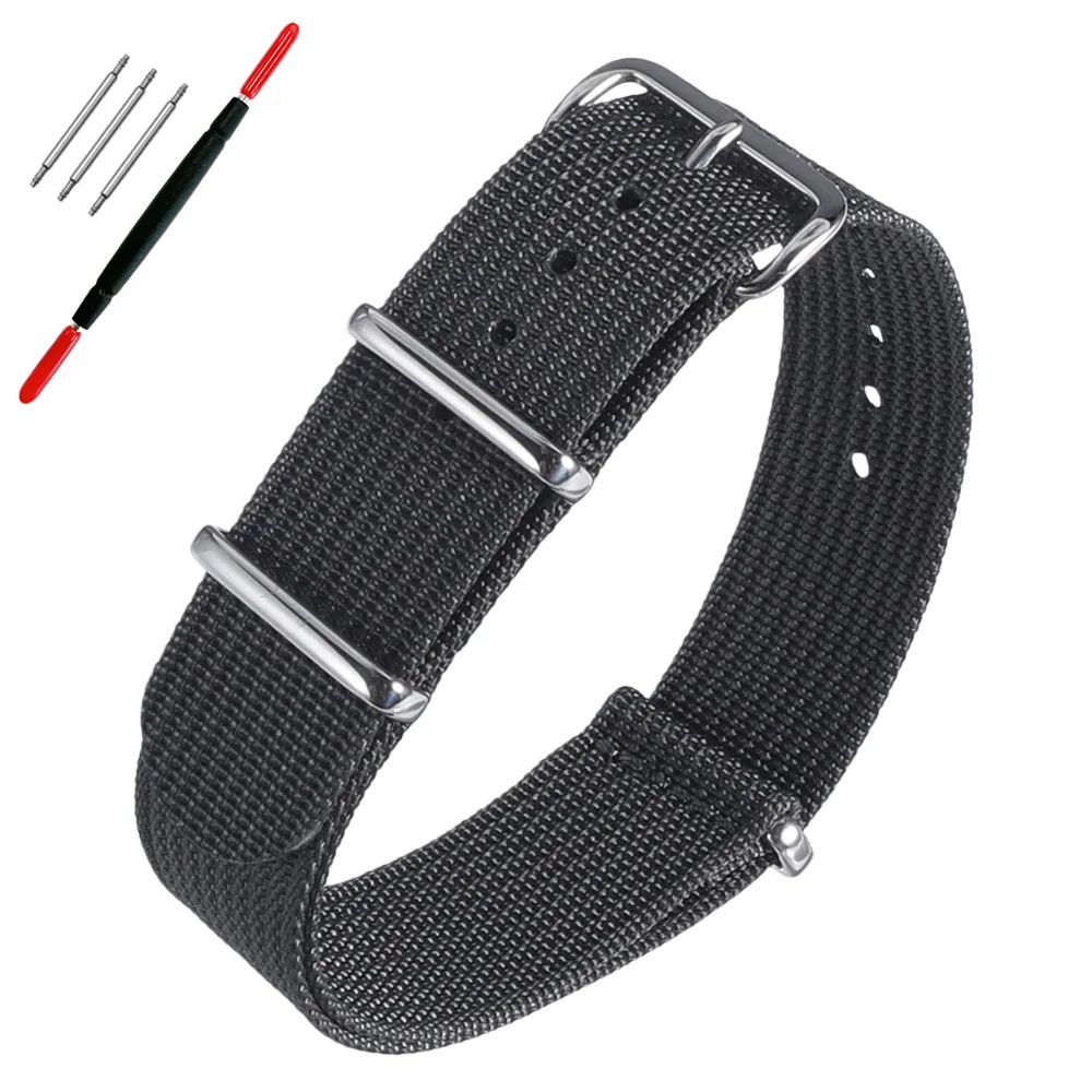 Neues geripptes Nylon-Uhrenarmband, universelles Segeltuch-Uhrenarmband 16mm 18mm 19mm 20mm 21mm 22mm 24mm, Militäruhrenarmband – Detail 11