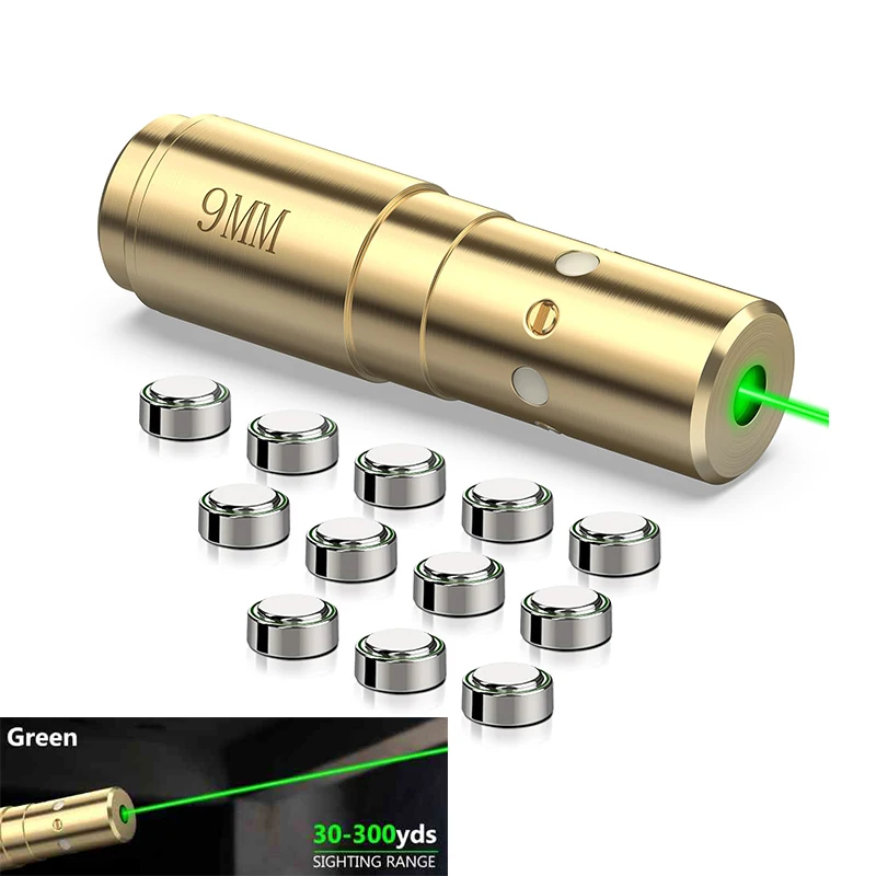 

MidTen Green Laser Bore Sight 9mm Laser Boresighter with 4 Sets of Batteries