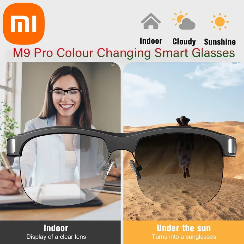 

Xiaomi M9 Pro умные Bluetooth-очки с изменением цвета, защита от УФ-лучей и синего света, водонепроницаемые звонки, беспроводные умные солнцезащитные очки, хит продаж