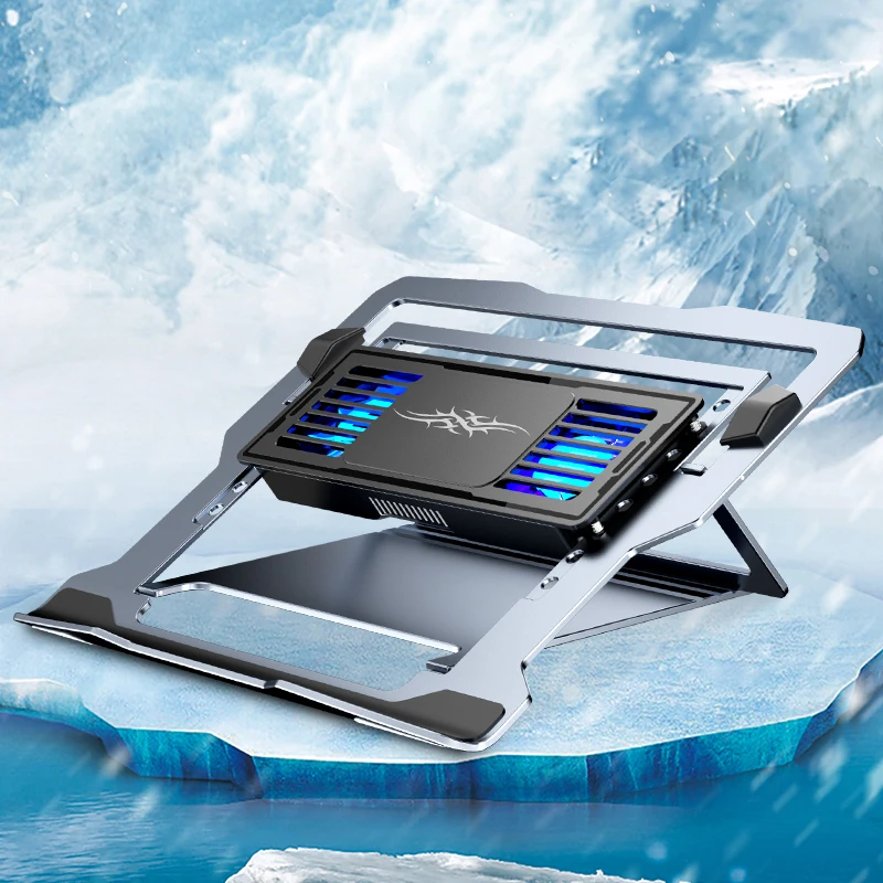 Best-selling U-JIE-D20 laptop cooling pad, with semiconductor aluminum alloy bracket, four-fan air cooling, private mold