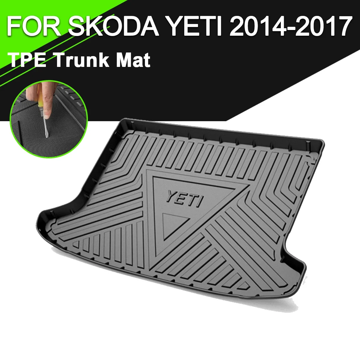 

Trunk Mat TPE FOR SKODA YETI 2014-2017 Car Waterproof Non-Slip Rubber Cargo Liner Accessories