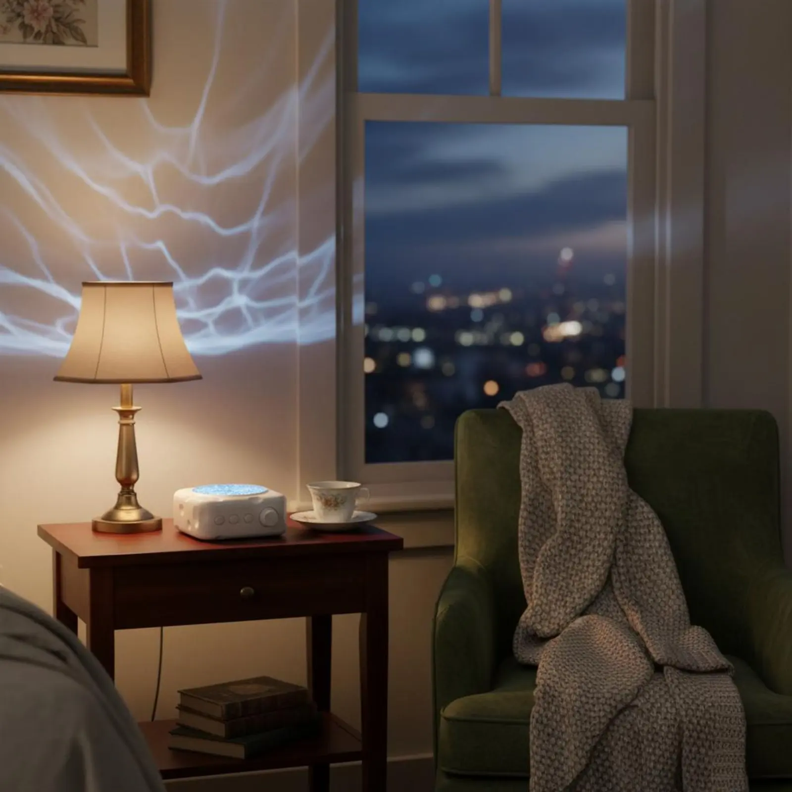 水波ディスプレイスピーカー-心地よい雰囲気-オーロラディスプレイ-ナイトランプ-部屋の装飾-高忠実度ステレオサウンド