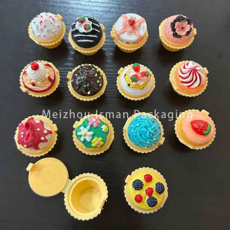 50 pièces Mini mignon Cupcake baume à lèvres étui vide tasse cosmétique gâteau forme belle baume à lèvres conteneur Blush ombre à paupières emballage 3g