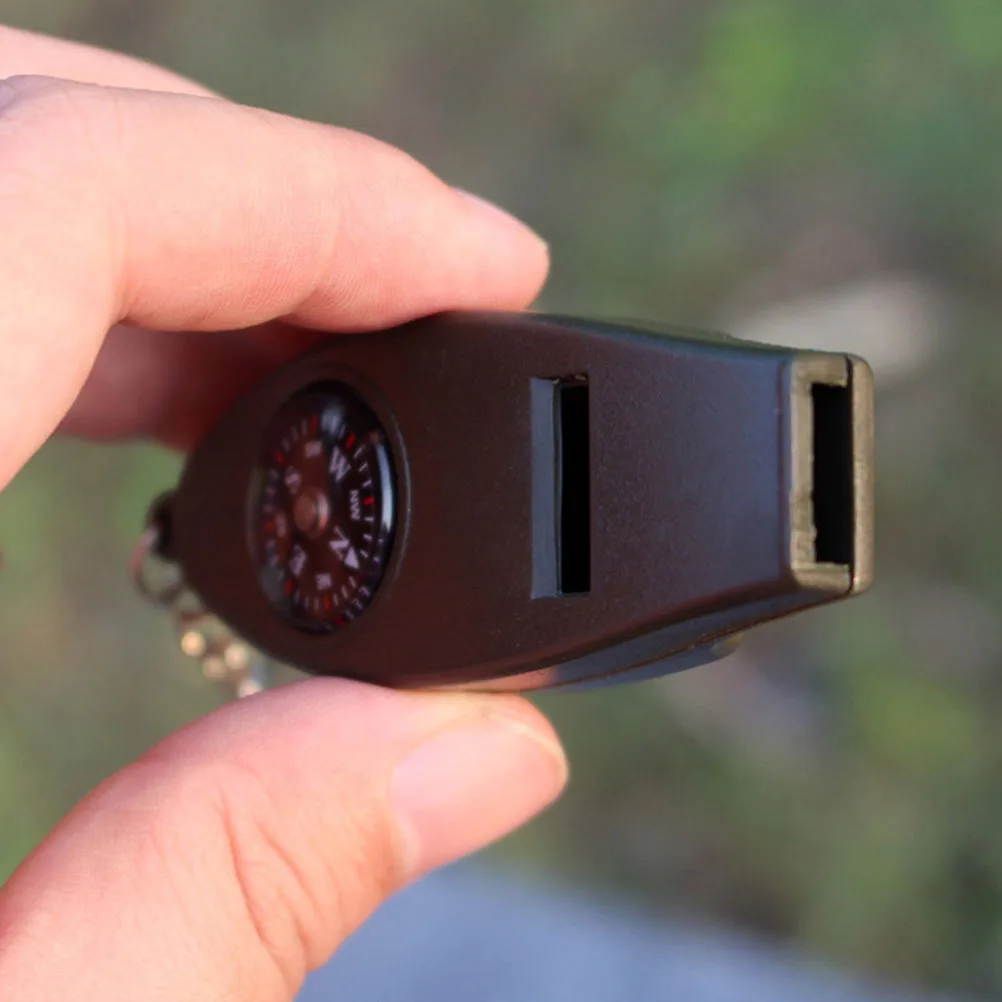 2 قطعة المدمجة خفيفة الوزن صافرة البوصلة ميزان الحرارة عدسة مكبرة أداة خارجية صفارة إنقاذ البوصلة المحمولة #2